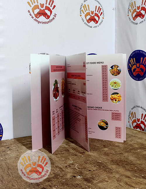 imprint thimphu custom hotel menu printing