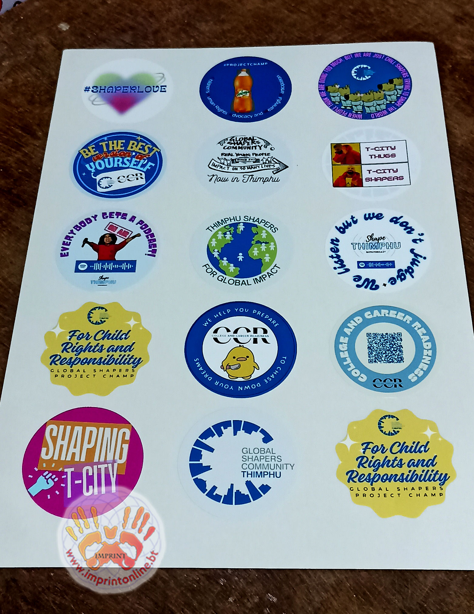 imprint thimphu custom sticker